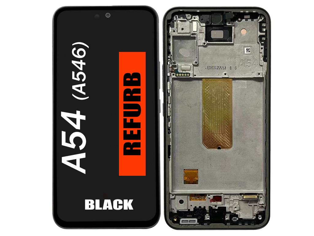 Samsung A54 5G (A546 / 2023) (US & International Version) Refurbished OLED Assembly With Frame (Black)