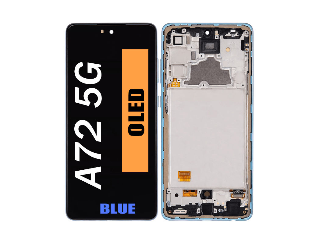 Samsung A72 (A725 / 2021) LCD Assembly With Frame (Blue)