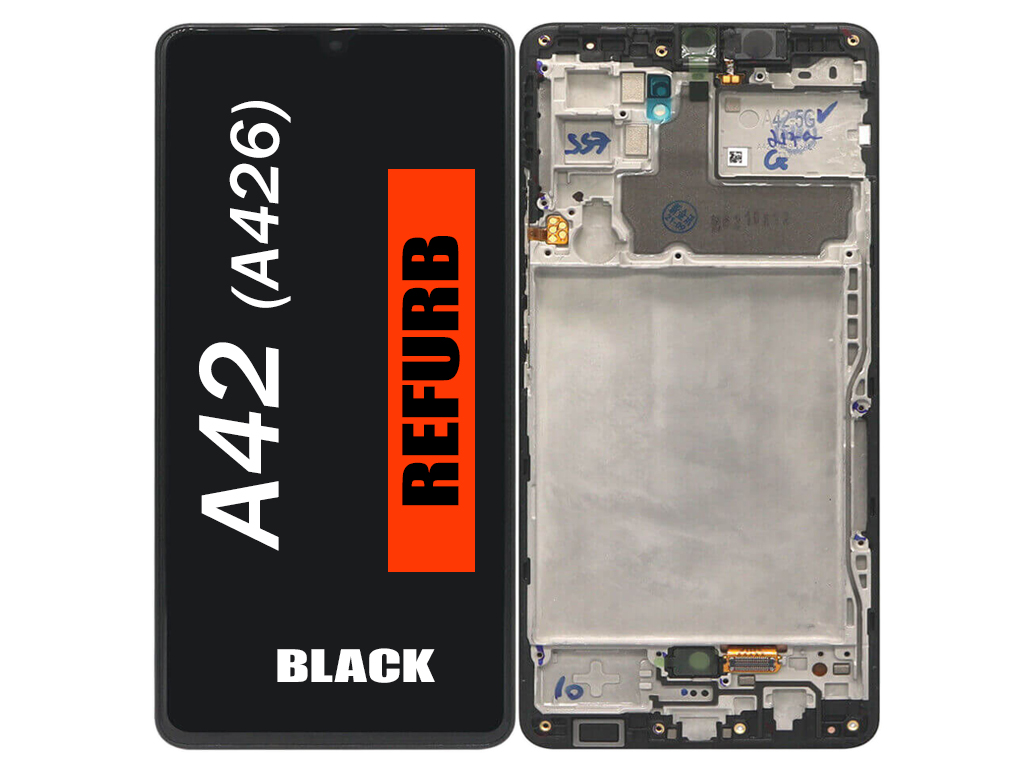 SAMSUNG A42 LCD REFURBISHED QUALITY WITH FRAME BLACK A426