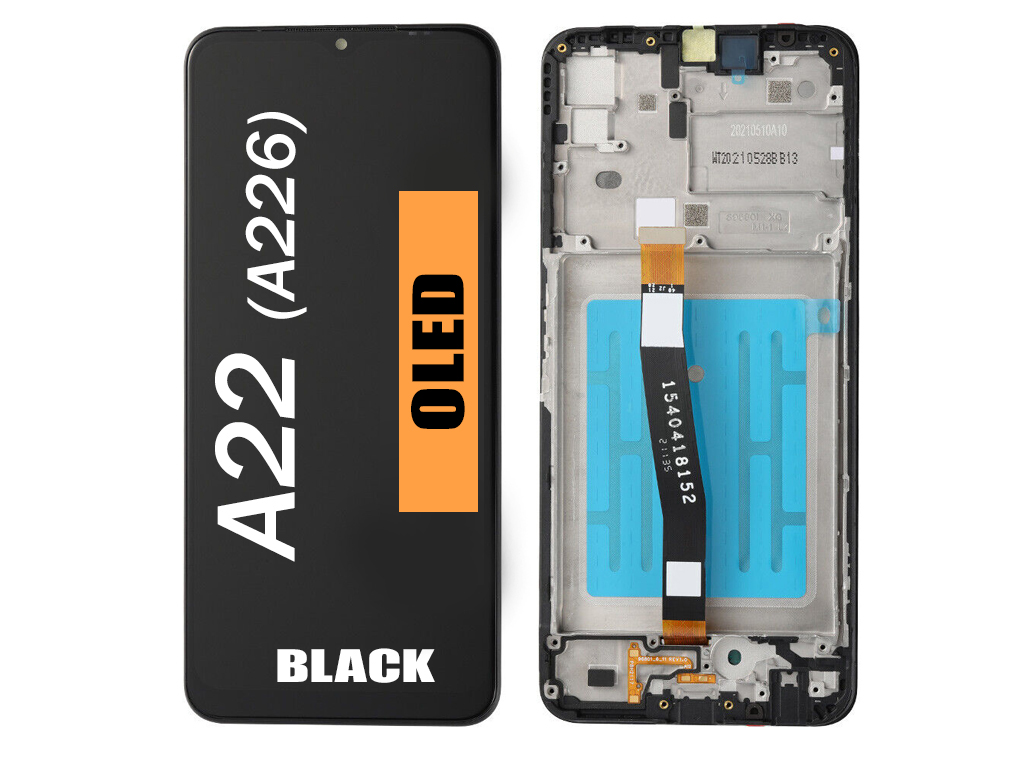 SAMSUNG A22 5G LCD WITH FRAME BLACK A226