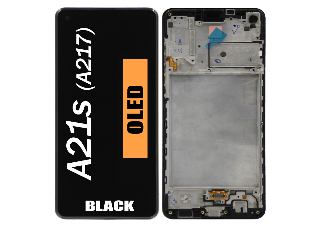 SAMSUNG A21S LCD WITH FRAME BLACK A217 (OLED QUALITY)