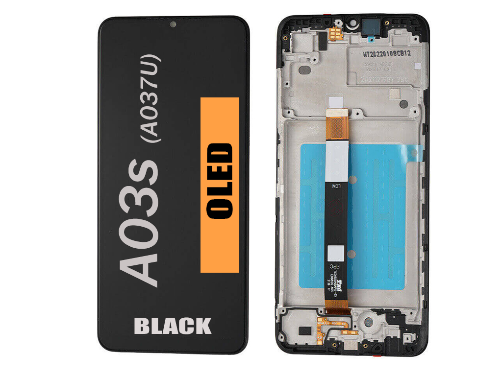 SAMSUNG A03S LCD WITH FRAME BLACK A037U PREMIUM QUALITY