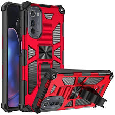 iPhone 14 Plus Machine Magnetic Kickstand Case Cover - Red