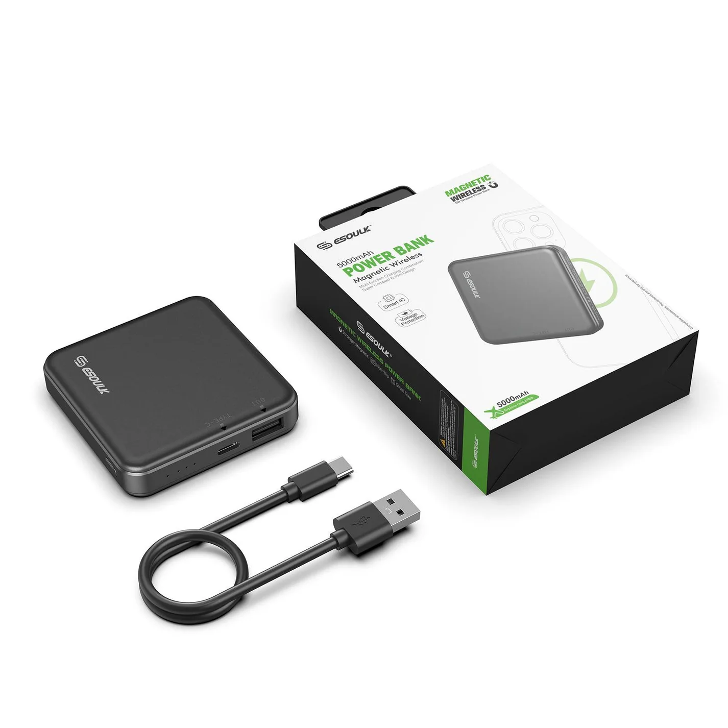 (EP31-BK) 5000mAh 5W Magnetic Wireless Power Bank | Black