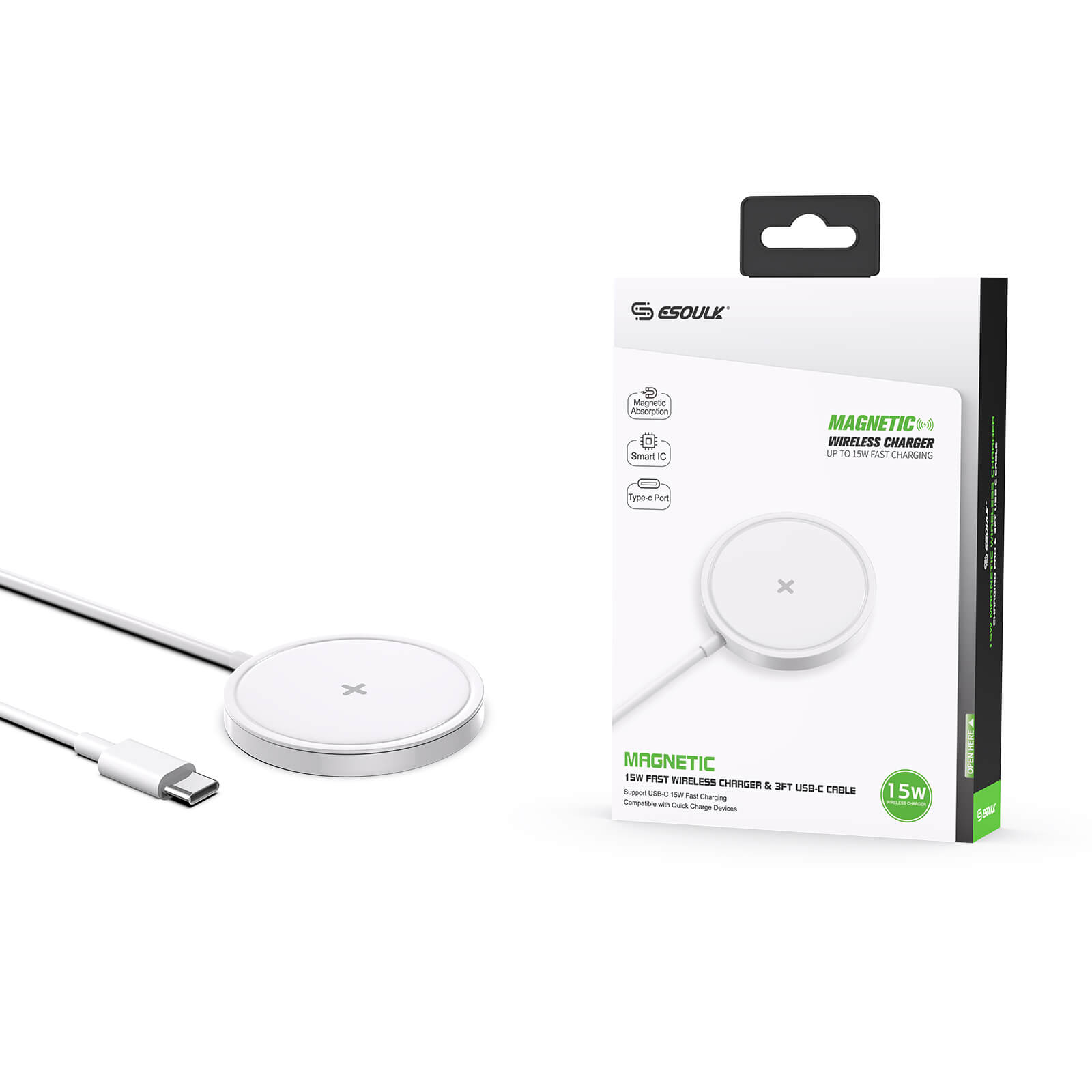 (EW07WH) 15W Magnetic Wireless Charger