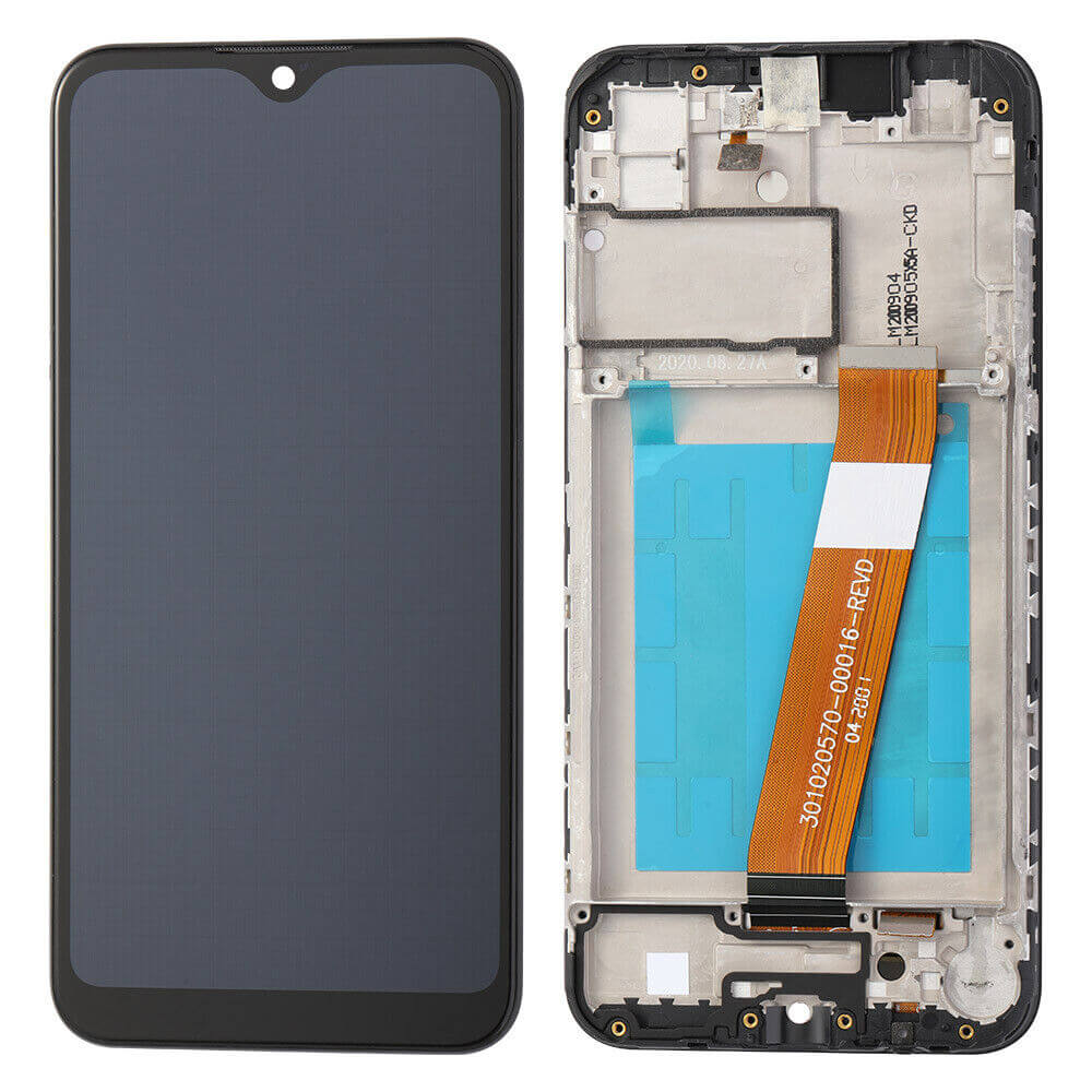 Samsung A01 5G (A015) - Soft OLED Assembly With Frame (Black)