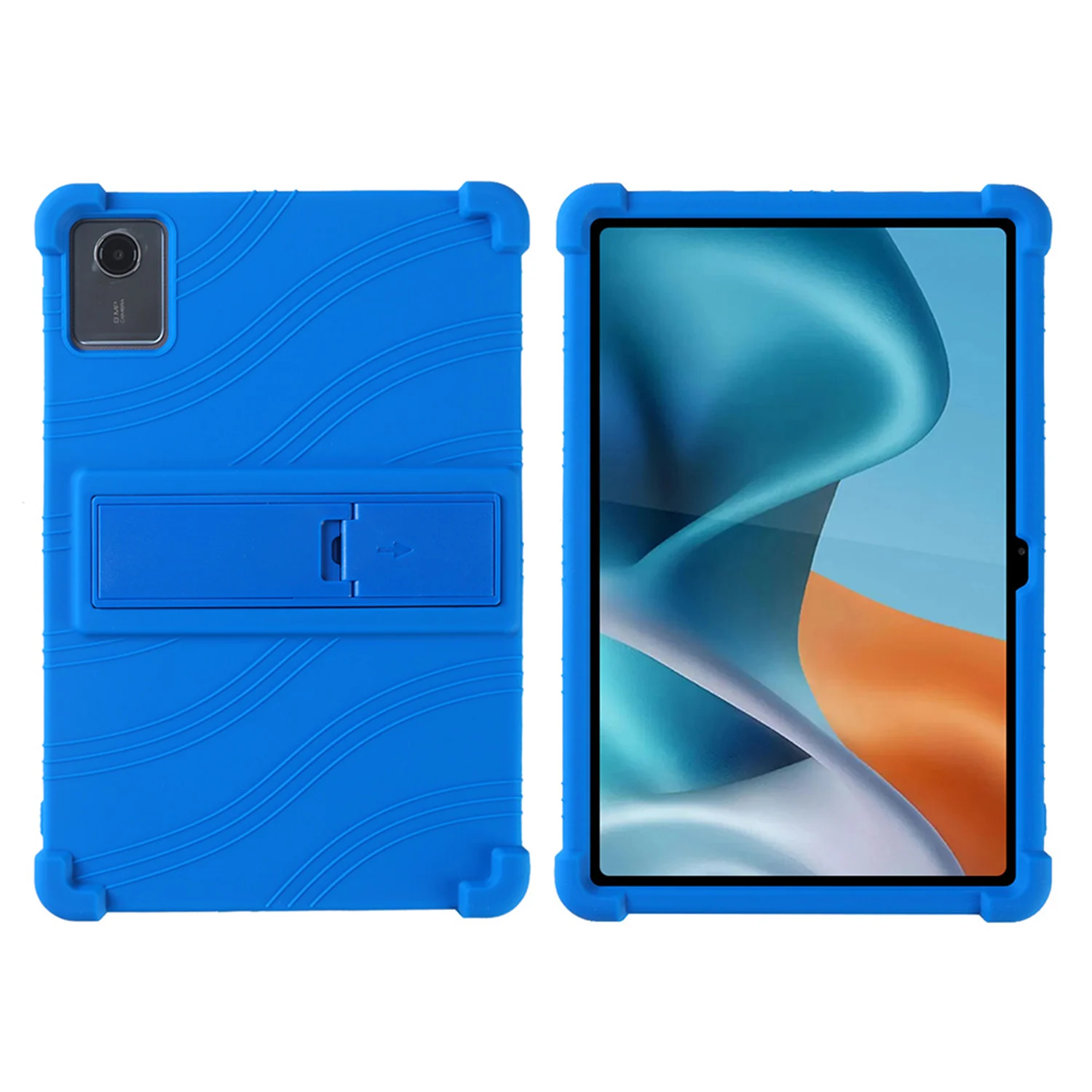 Moto Pad 2026 11inch Thick Shockproof Silicone Tablet Case with Detachable Stand - Dark Blue