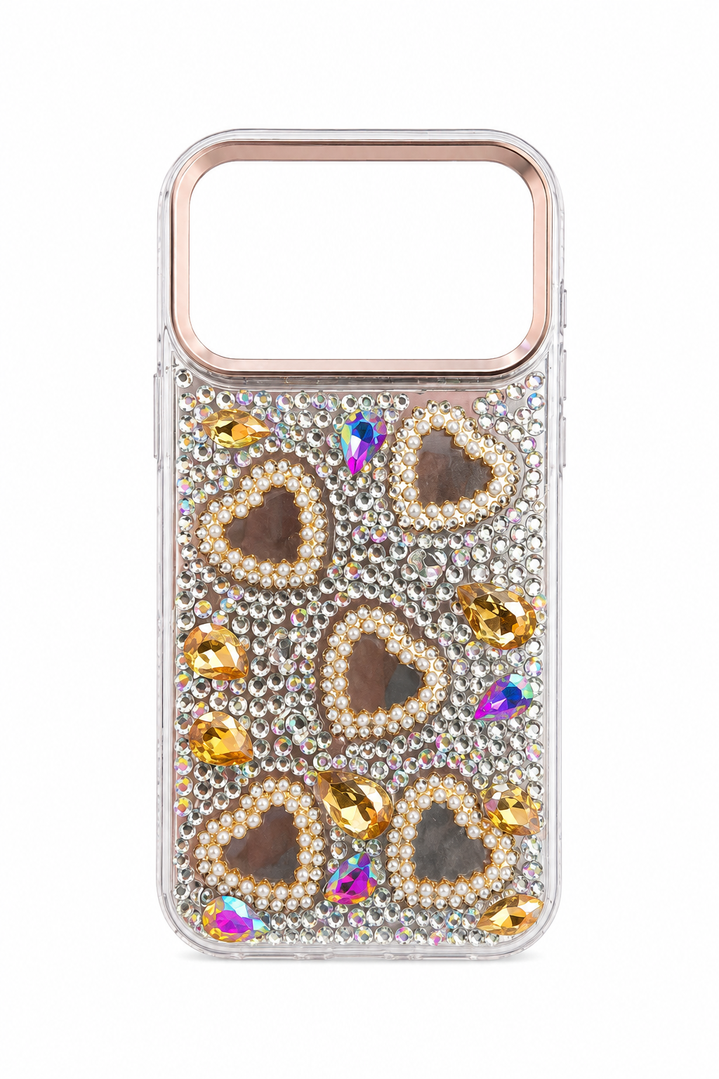 iPhone 12/12 Pro Heart Diamond Case - Gold