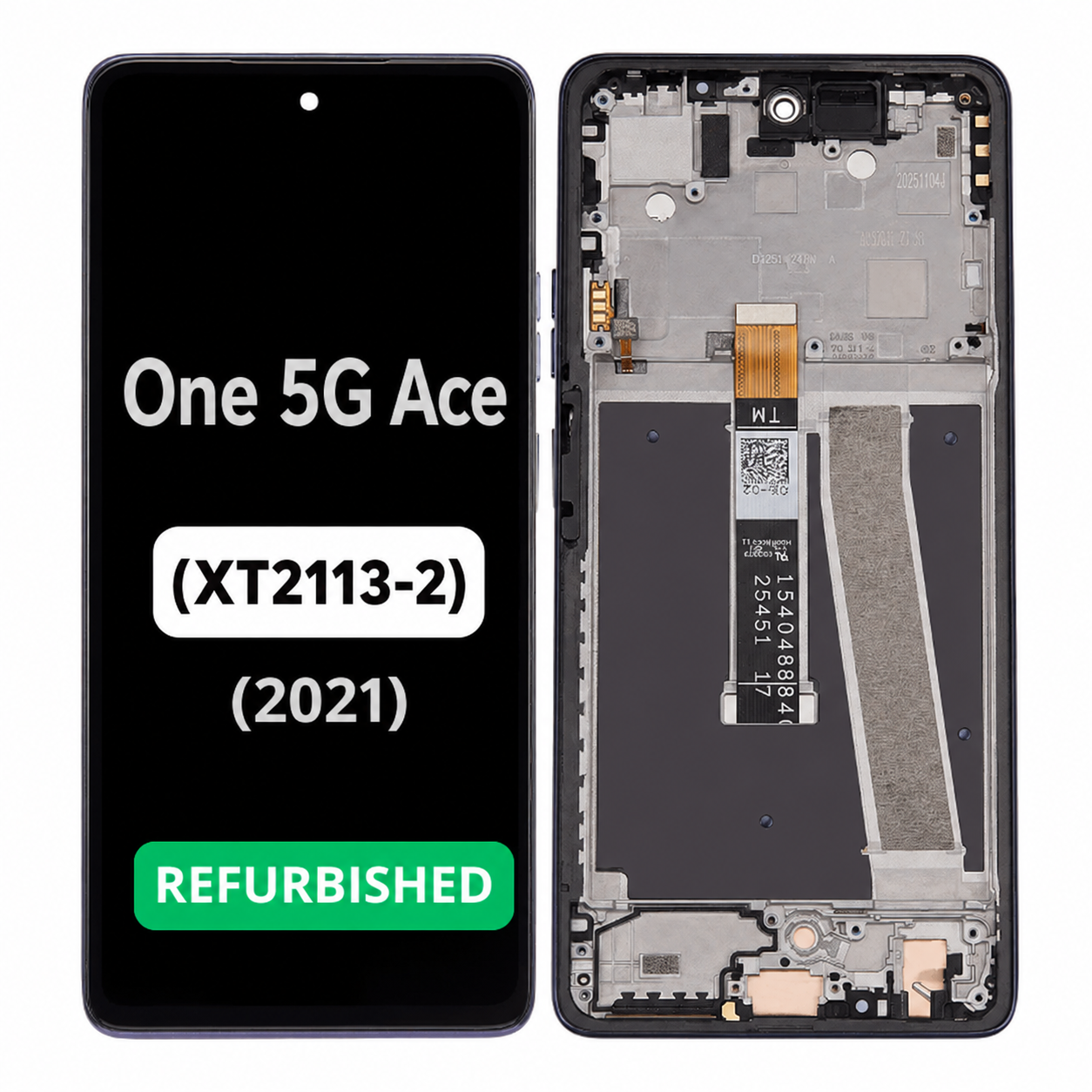 Moto One 5G Ace 2021 (XT2113-2) - Refurbished LCD Assembly With Frame (Volcanic Gray)