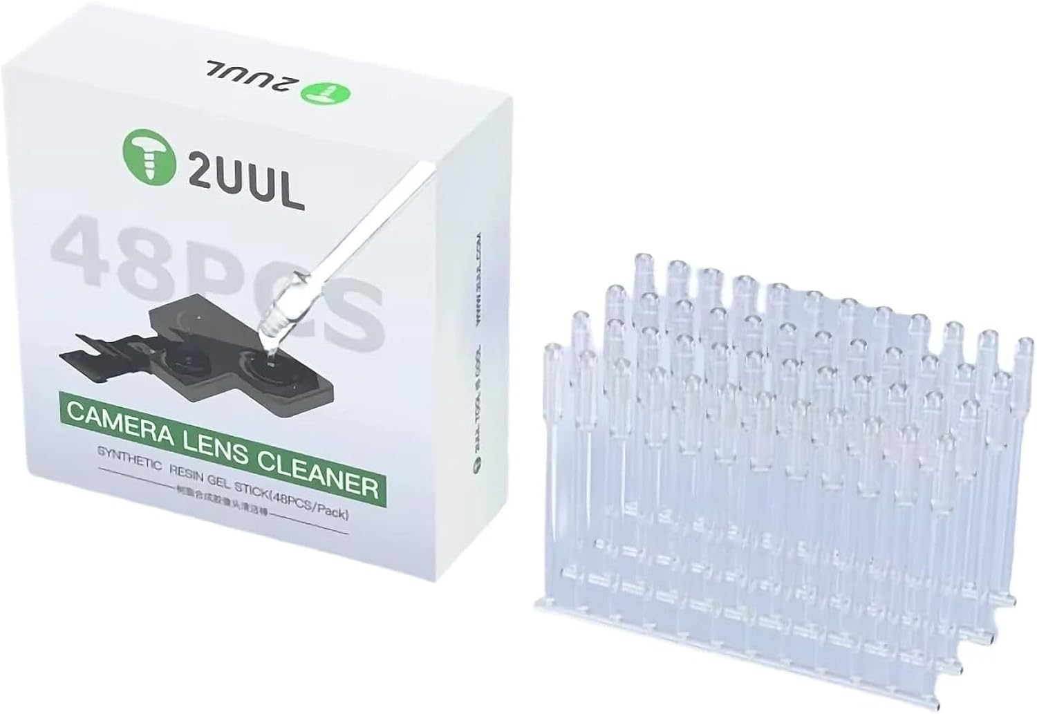 2UUL CL21 Camera Lens Cleaner Synthetic Resin Gel Stick Type 48PCS/Pack