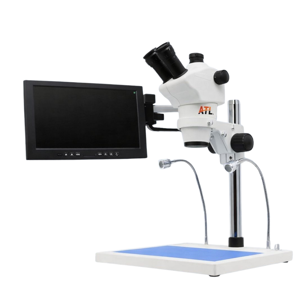 AW-MT-73 MICROSCOPE SET WITH MONITOR (0.7X) WITH BARLOW LENS AND FLASH