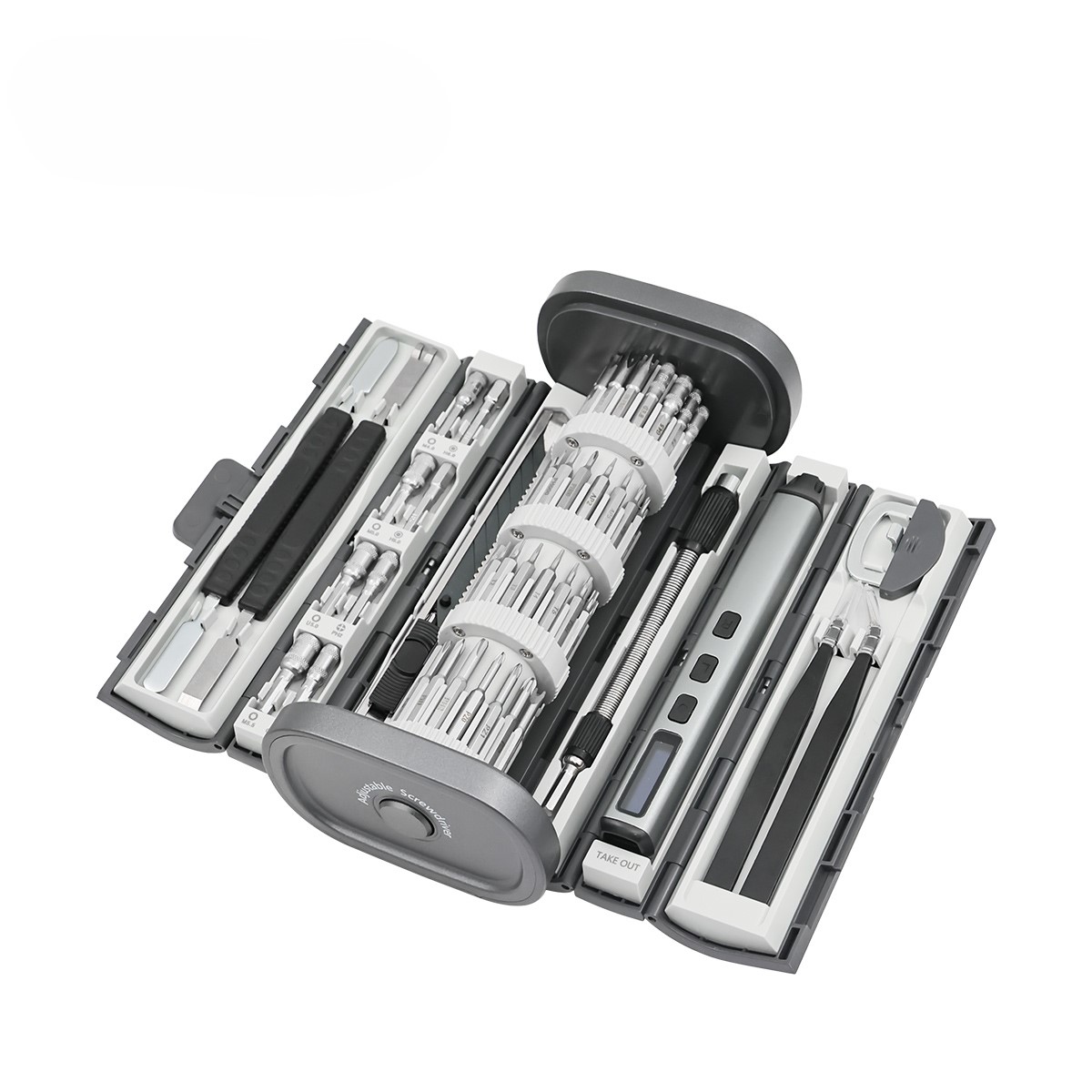 YX-6331 83-IN-1 ELECTRIC SCREWDRIVER SET WITH MAGNETIC ROTATING STORAGE (PRO VERSION)