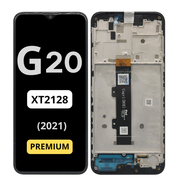 MOTO G20 (XT2128 / 2021) LCD ASSEMBLY WITH FRAME - BLACK