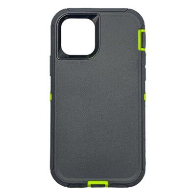 Samsung S23 Pro Defender Case With Clip | Black-Green (Polybag Packing)