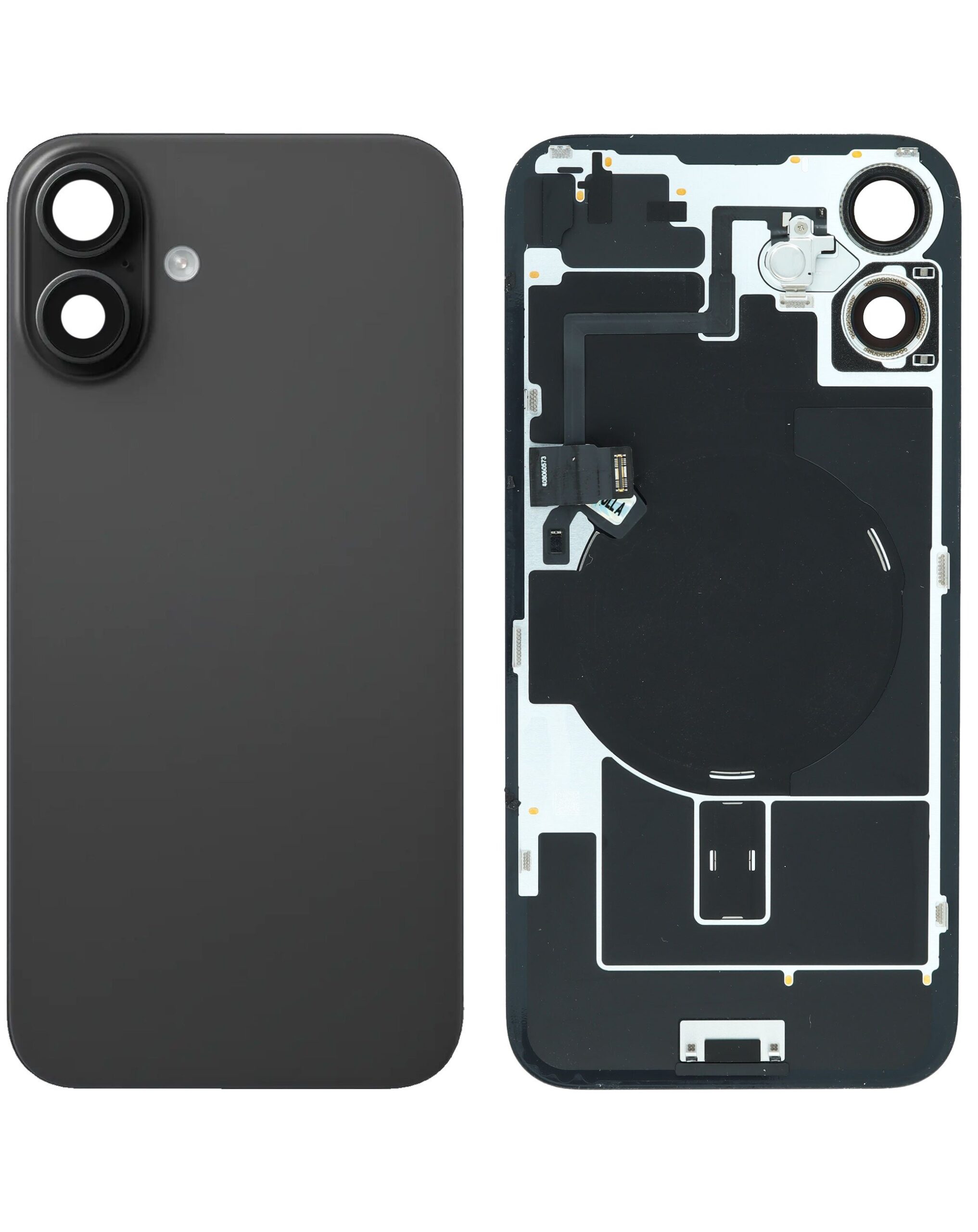 iPhone 16 Plus - No Logo Back Glass with MagSafe Magnet & NFC & Flashlight Flex | Black