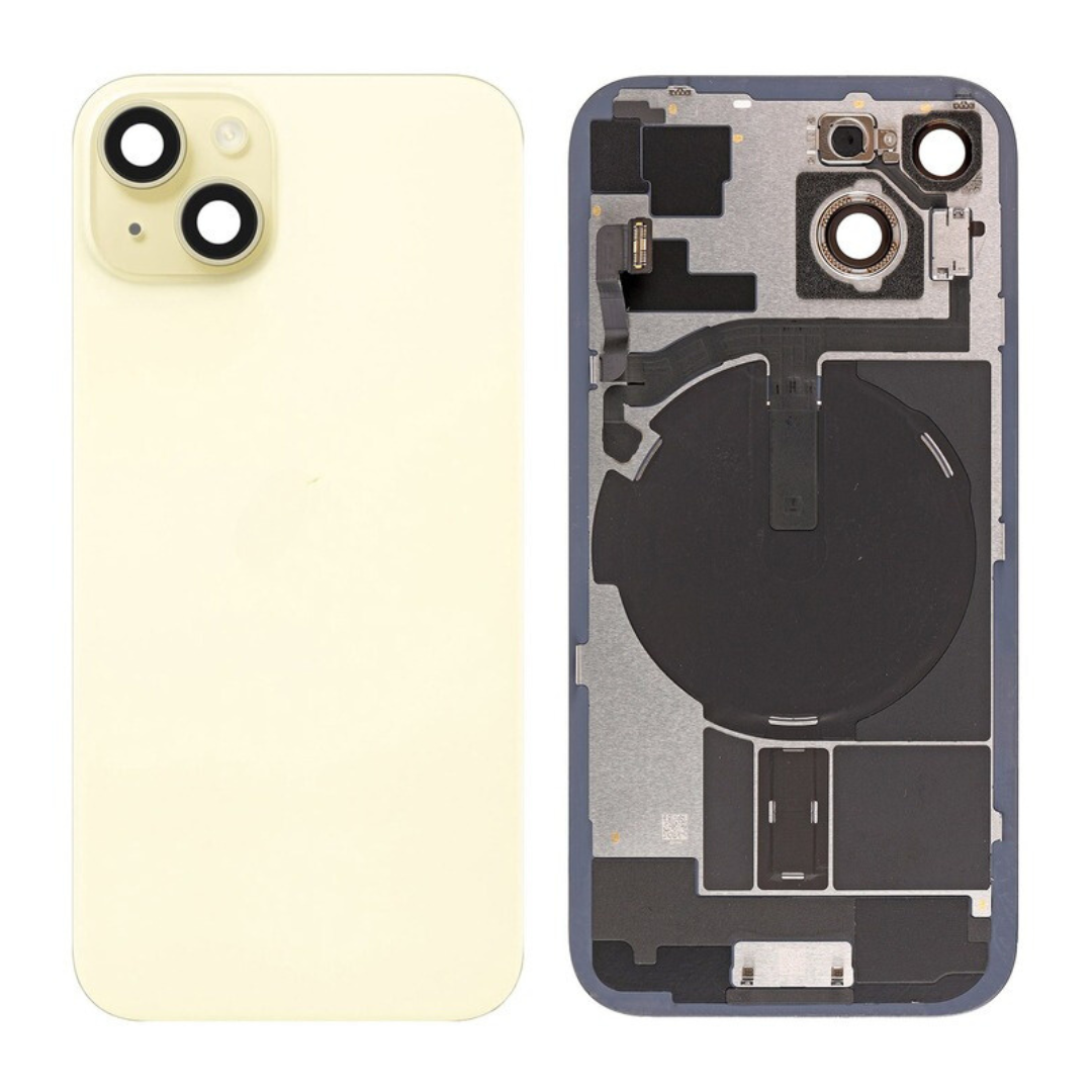 iPhone 15 - No Logo Back Glass with MagSafe Magnet & NFC & Flashlight Flex | Yellow