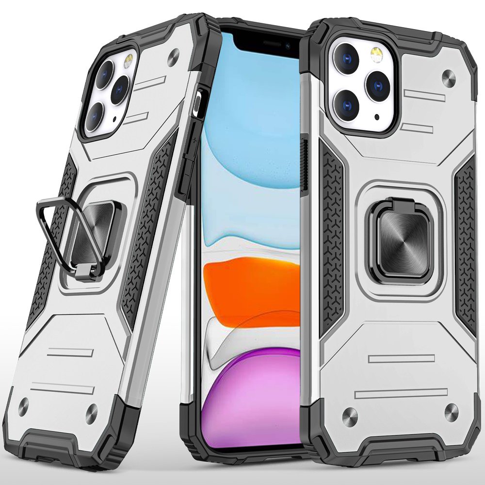 Samsung S22 Robust Magnetic Kickstand Hybrid Case Cover | Silver