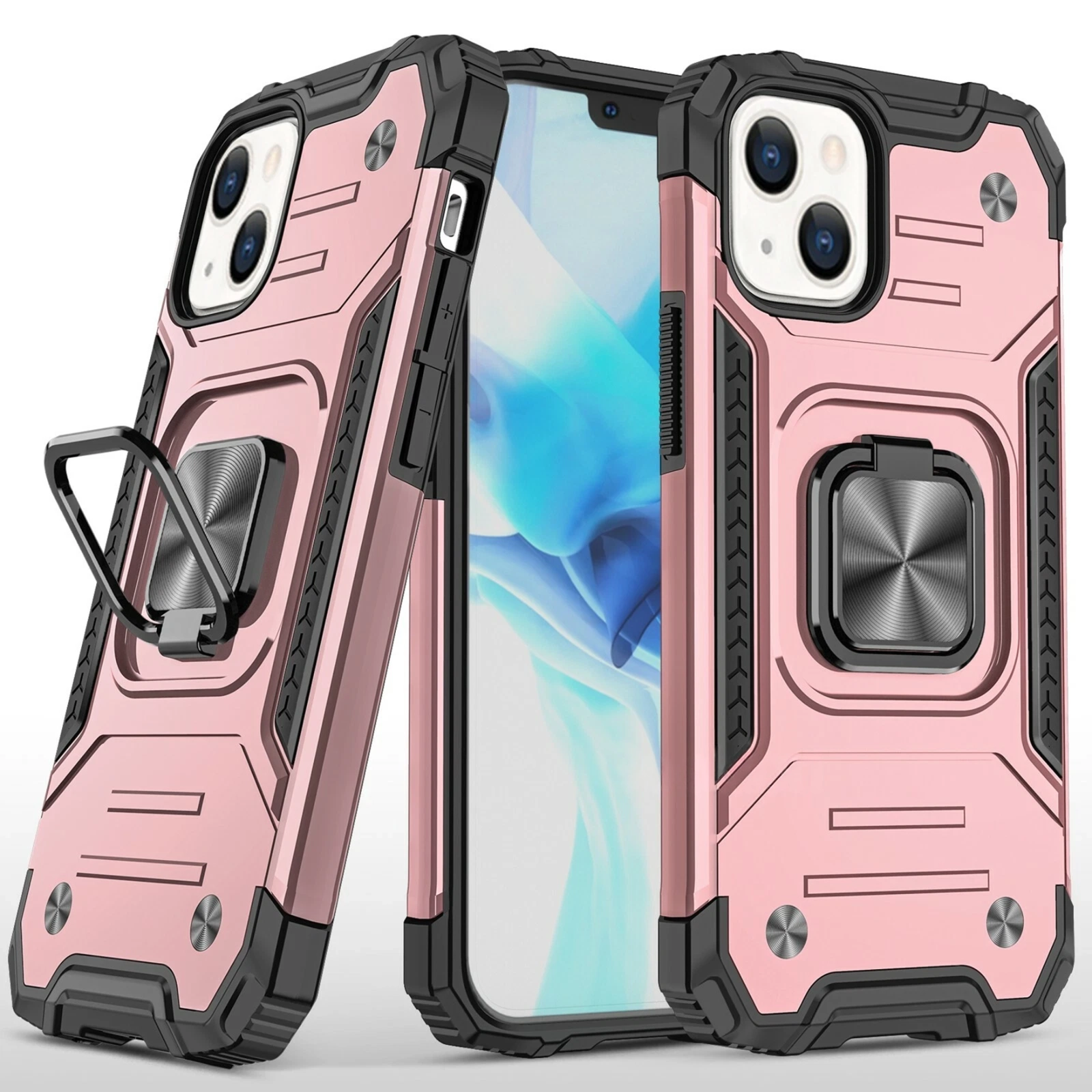 iPhone 15 Pro Robust Magnetic Kickstand Hybrid Case Cover | Pink