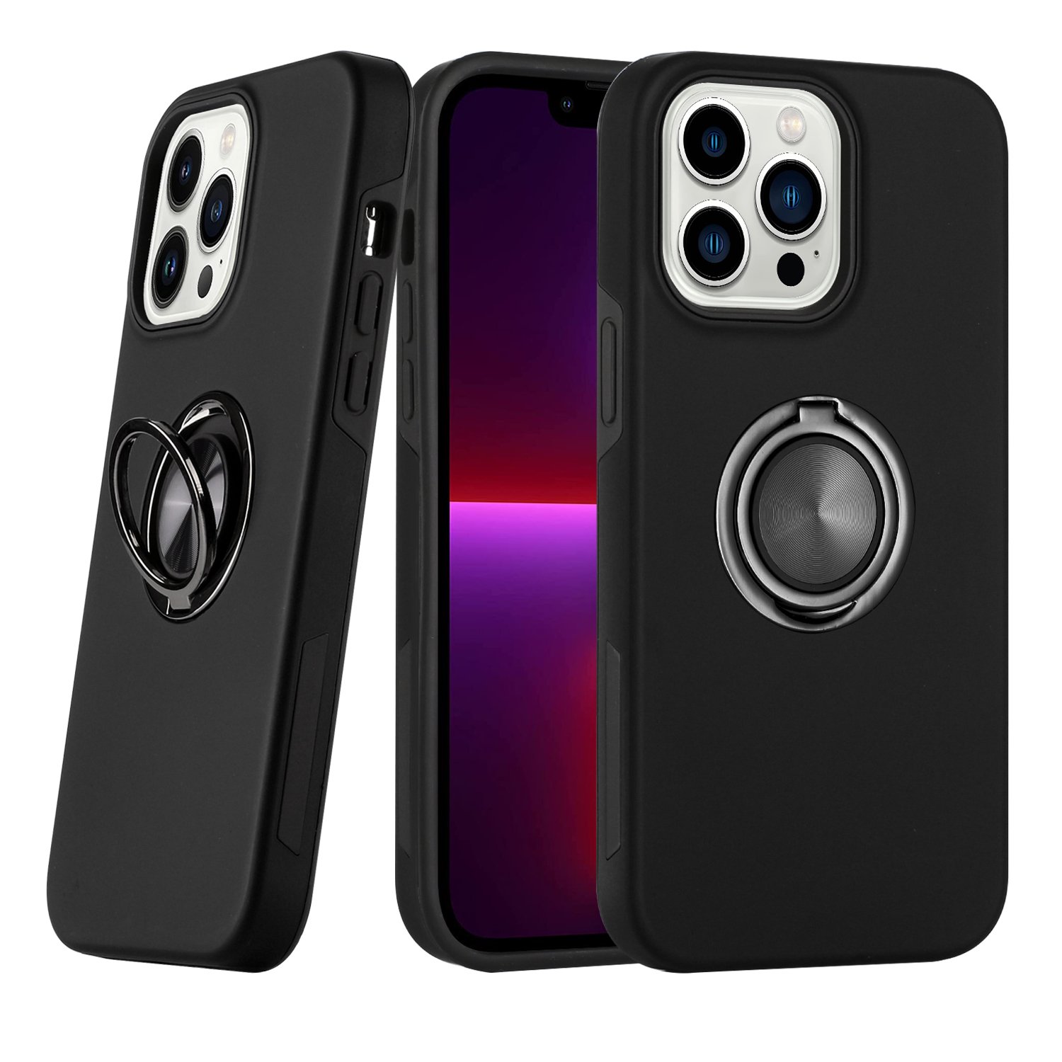 Samsung A55 5G Hard Hidden Ring Case - Black