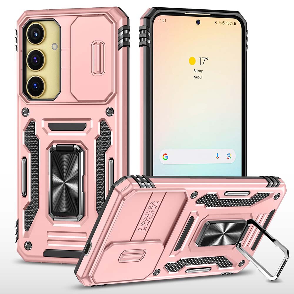 Samsung S23 Plus Kejiang Case With Camera Cover & Metal Ring | Pink