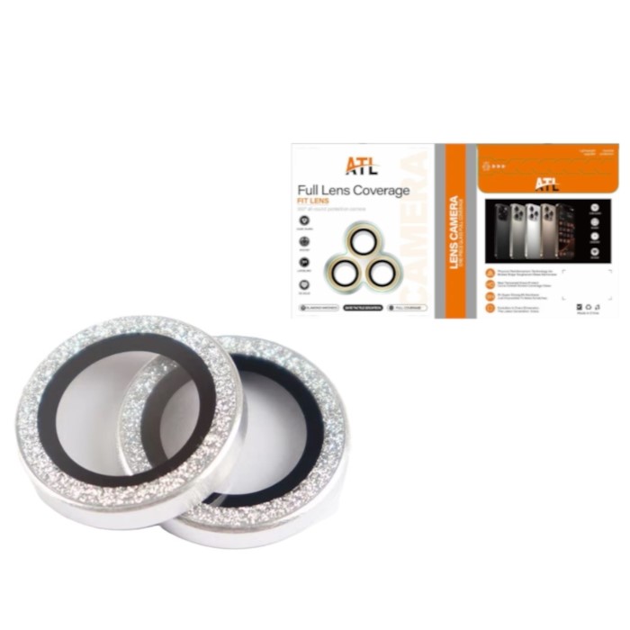 iPhone 18 Pro/18 Pro Max Atl Single Glitter Camera Lens With Retail Pack | Silver