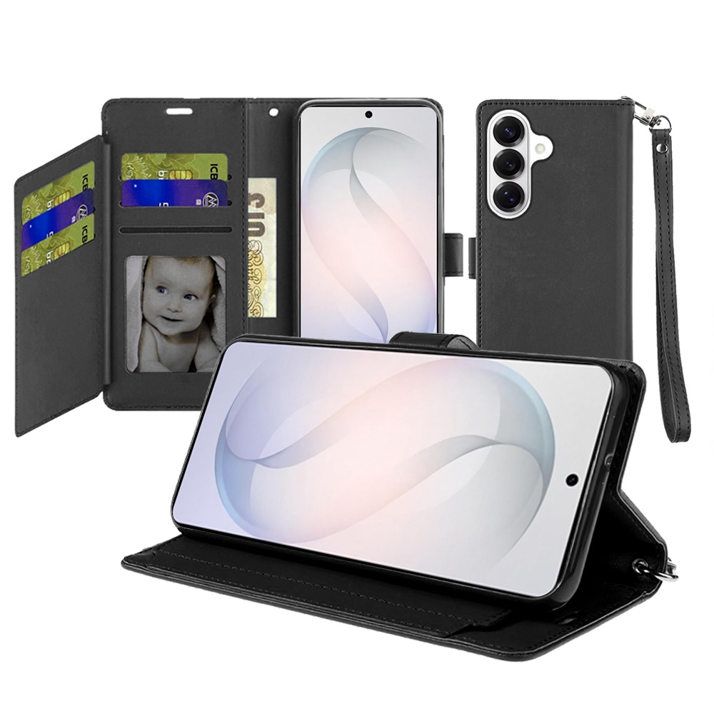 Samsung Galaxy s26 FE Wallet ID Card Holder Case Cover - Black