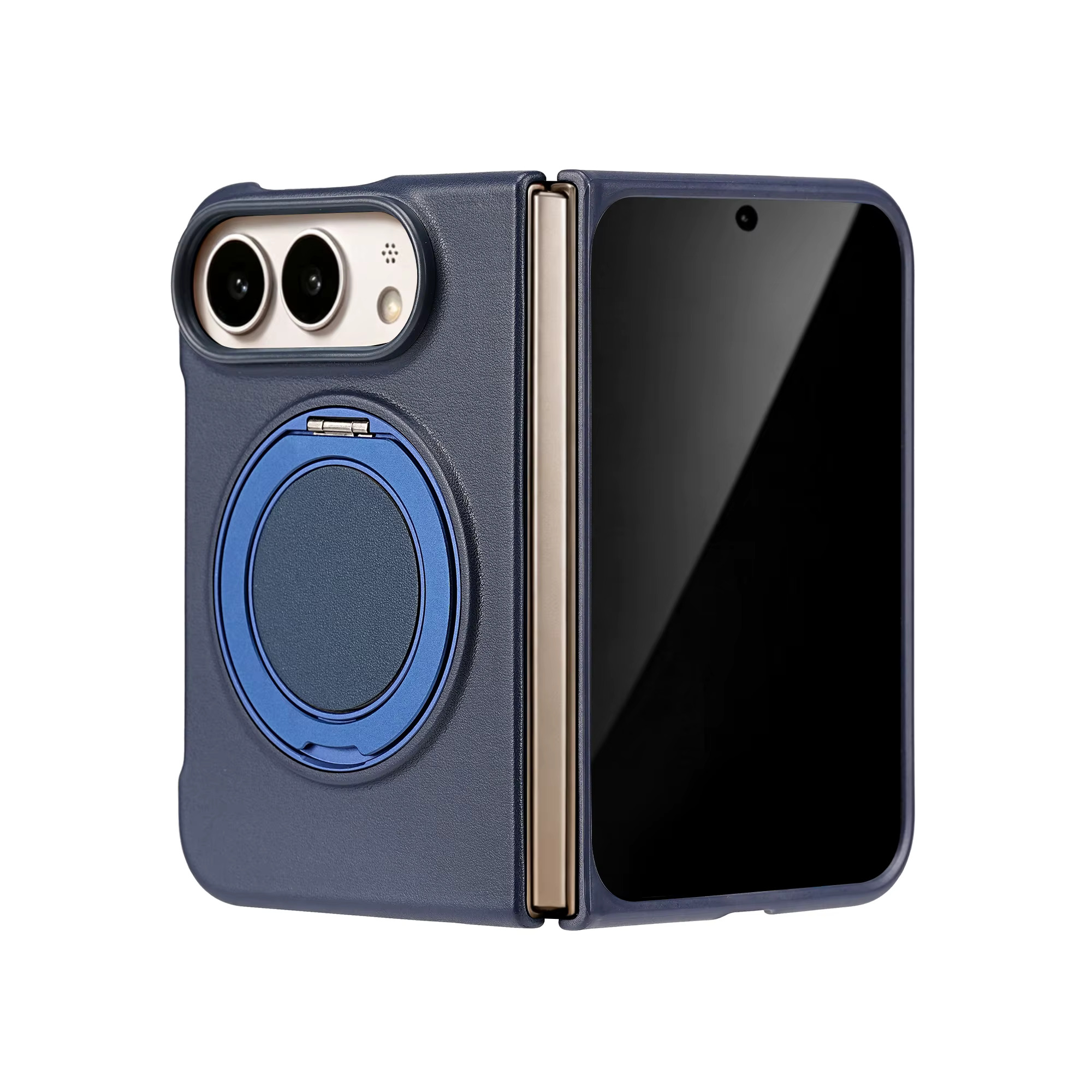 iPhone 18 Duo Fold 360 Rotating PU Case - Blue