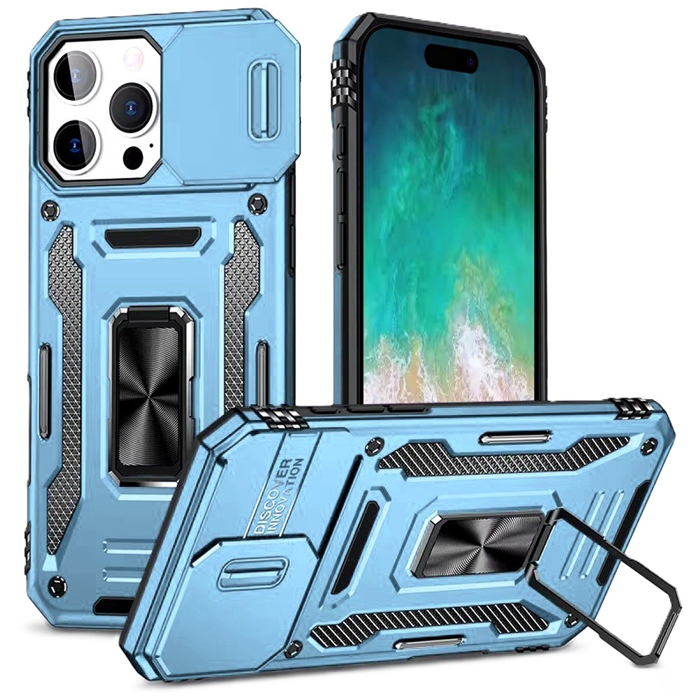Samsung A32 5G Kejiang Case With Camera Cover & Metal Ring - Light blue