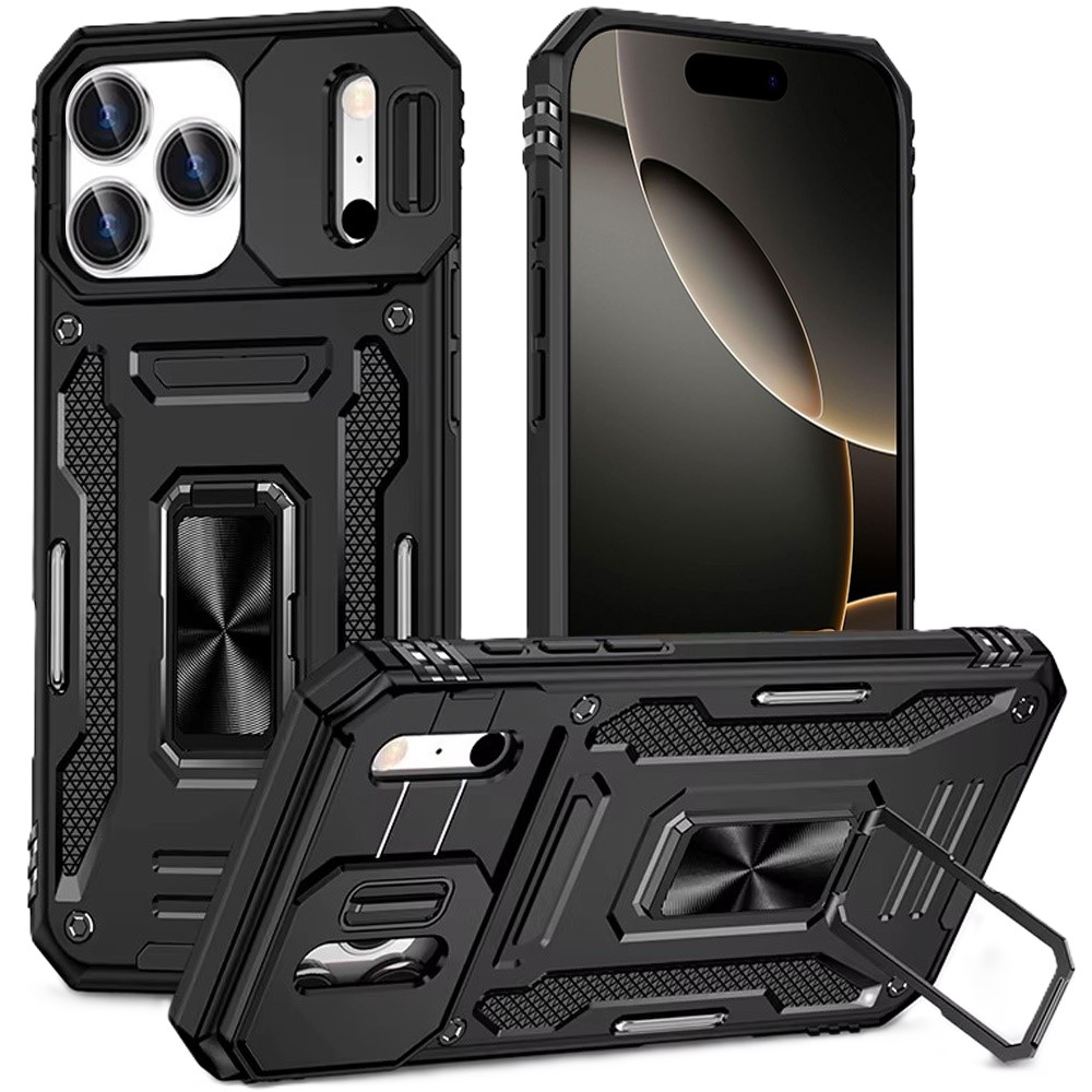 Samsung Galaxy A57 Kejiang Case With Camera Cover & Metal Ring - Black