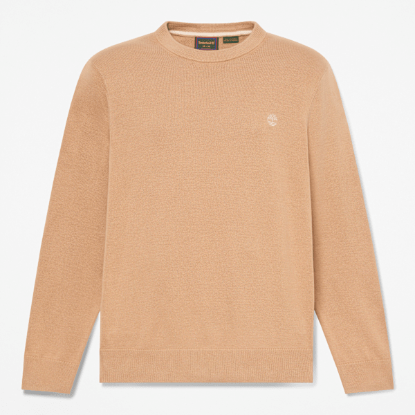 Timberland - Maglione Girocollo in Cotone Williams River da Uomo in marrone chiaro, Uomo, marrone, Taglia: L