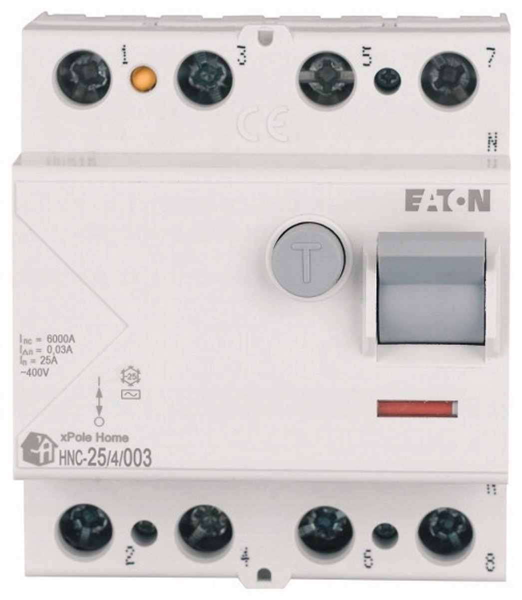 Eaton Fehlerstrom-Schutzschalter 4P 25A 0,03A Ac