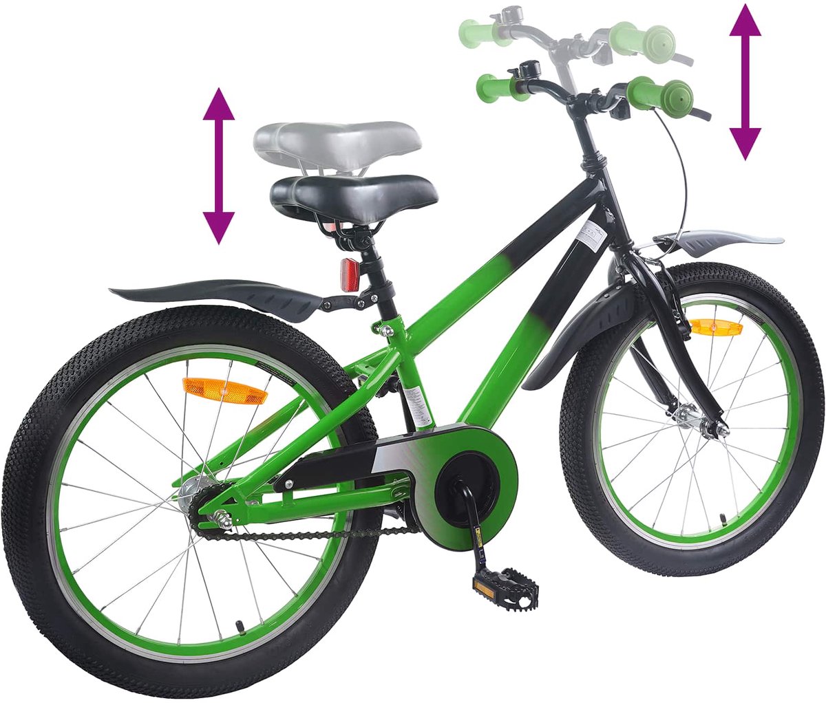 Kinderfahrrad 20 Zoll für Alter 6 11 Grün & Schwarz