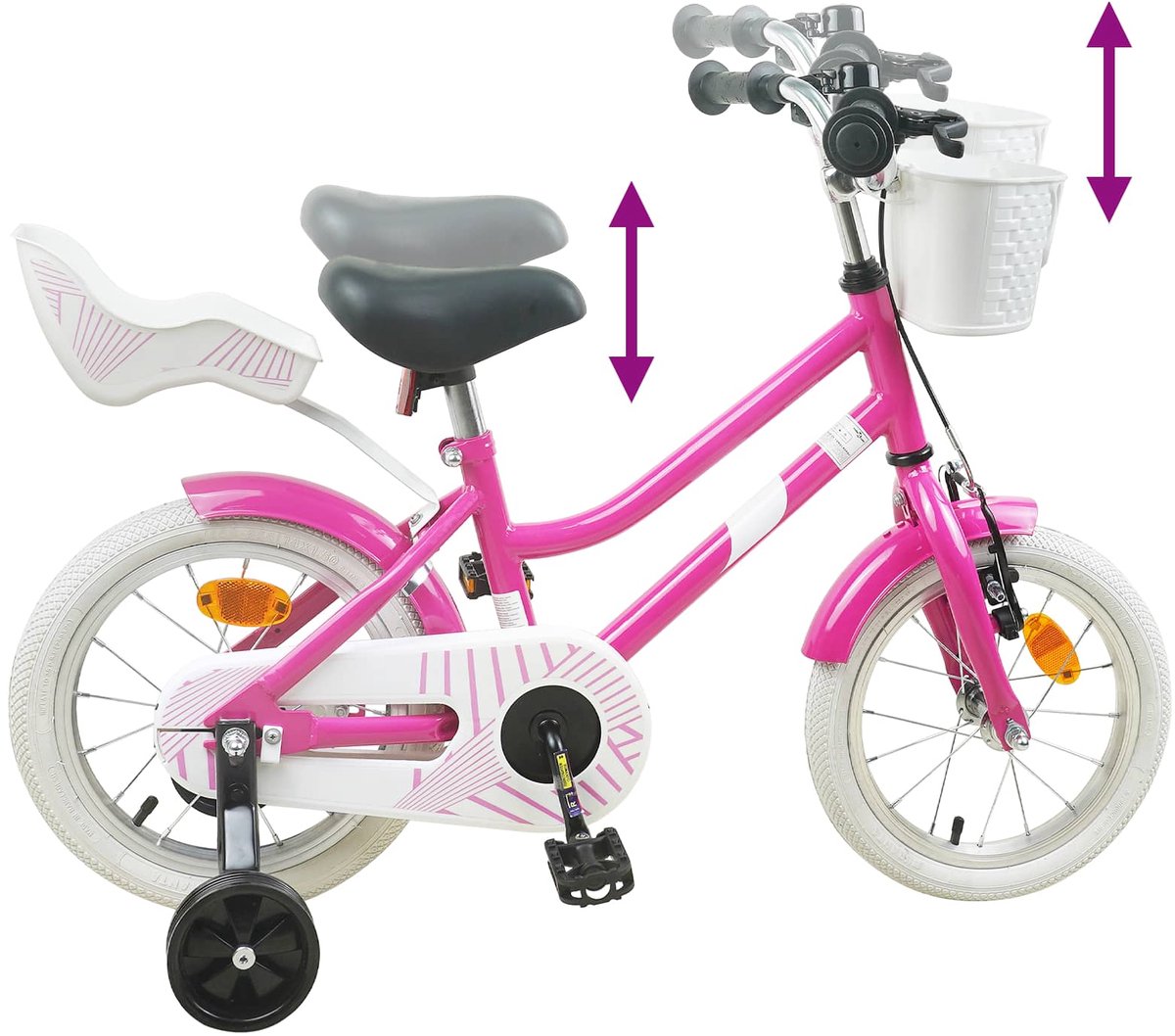 Kinderfahrrad 16 Zoll für Alter 4 6 Dunkelrosa