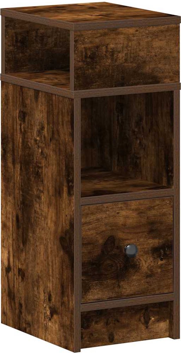 Nachttisch mit Schublade Geräucherte Eiche 25 x 31 x 66 cm