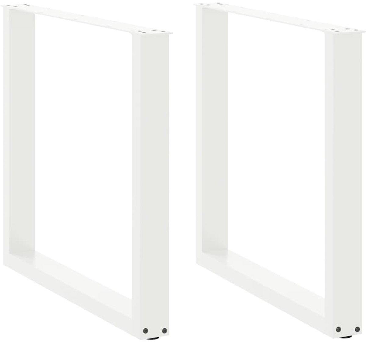 U-förmige Esstischbeine 2 Stück Weiß 90 x (72 73) cm Stahl