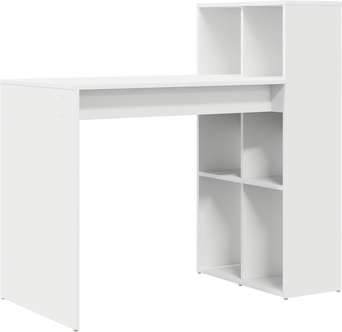 Weißer Schreibtisch mit Regal 108 x 55 x 103,5 cm Holzwerkstoff