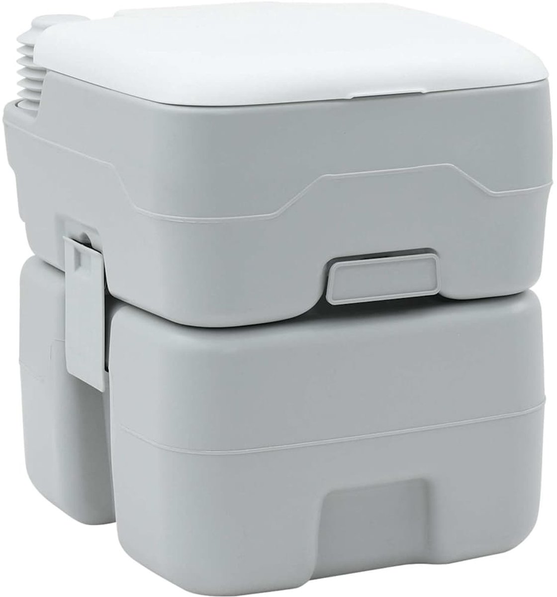 Tragbare Campingtoilette Grau und Weiß 41,5 x 36,5 x 42 cm Polyethylen