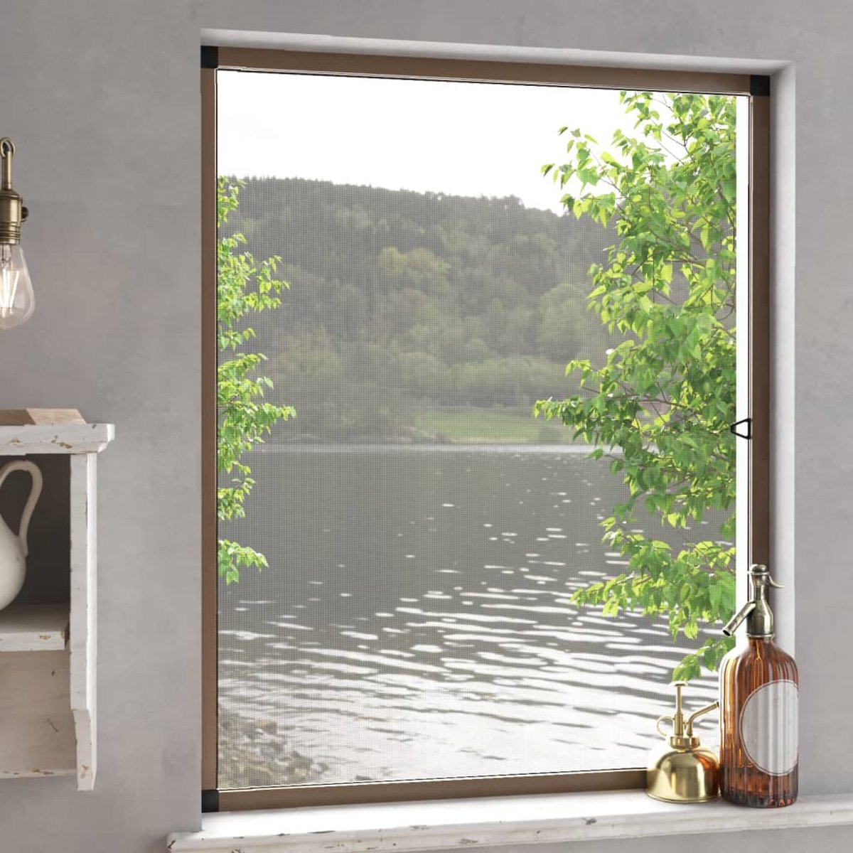 Fenster Insektenschutz Braun 80 x 100 cm