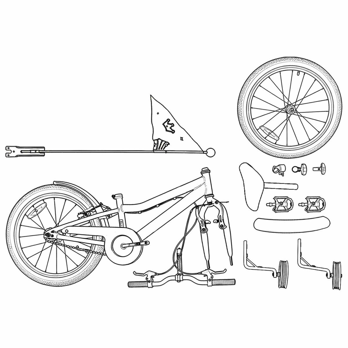 Kinderfahrrad 16 Zoll für Alter 4 6 Schwarz
