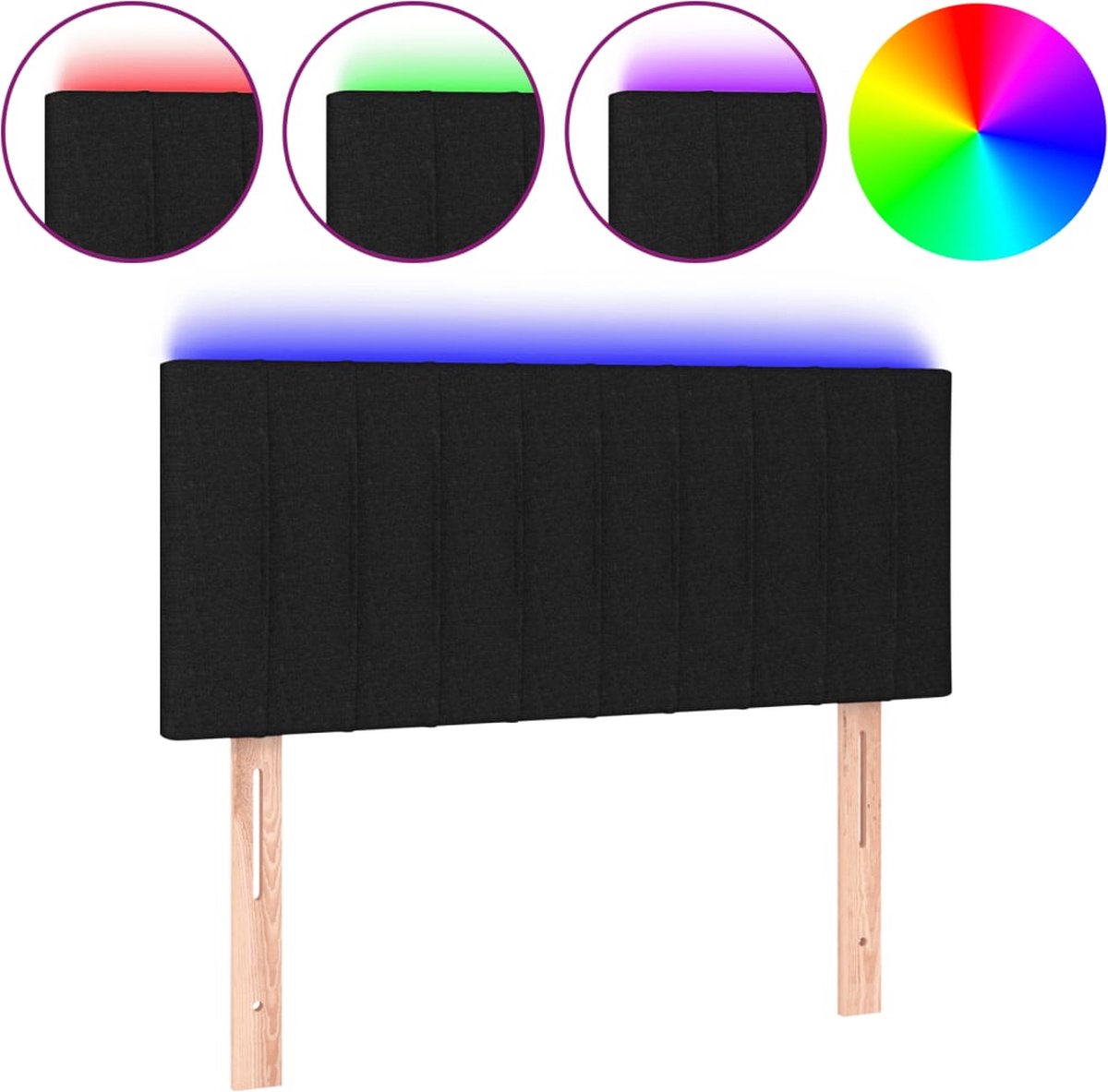 LED-Kopfteil Schwarz 80*5*78 88 cm Stoff