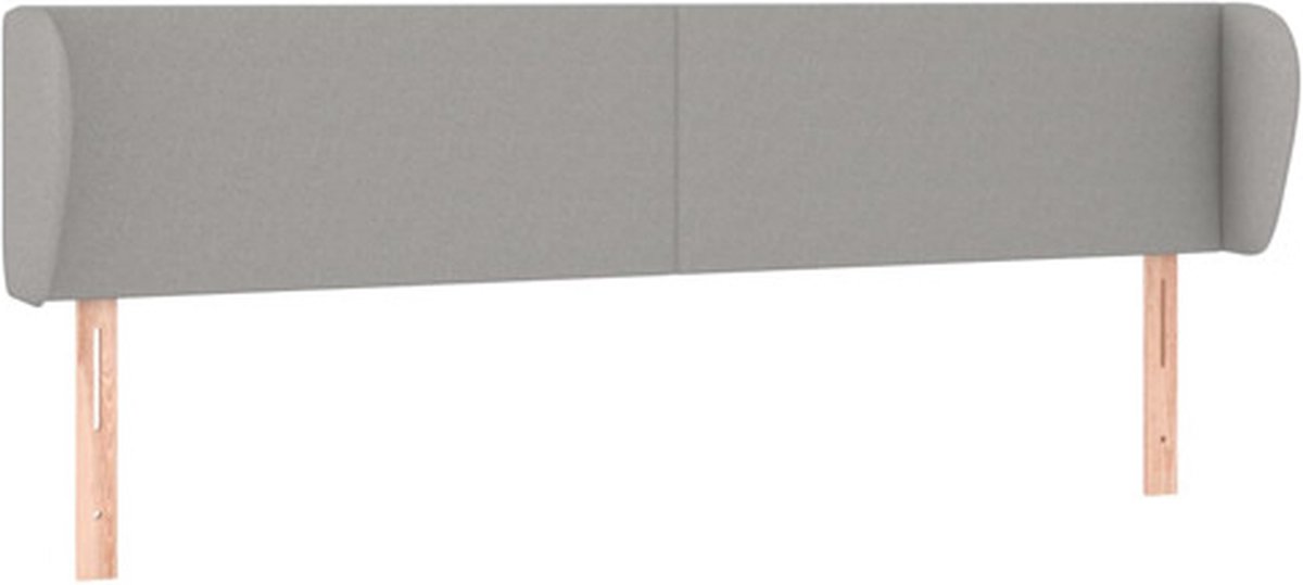 Kopfteil mit Ohren Hellgrau 163 x 23 x 78 88 cm Stoff