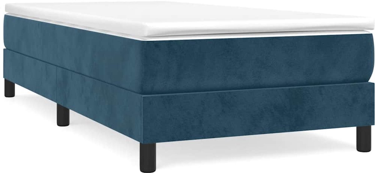 Boxspring-Bettgestell Dunkelblau 90x190 cm Samt