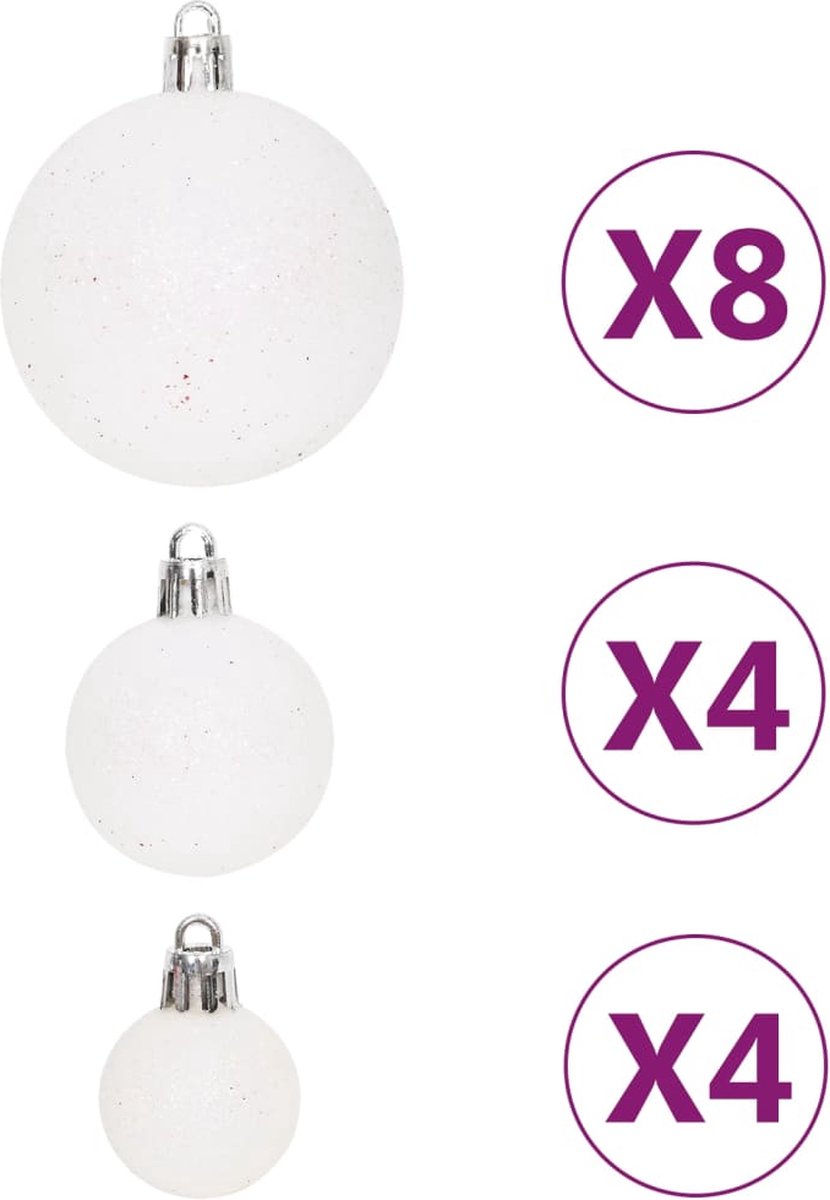 64-teiliges Weihnachtskugel-Set in Rot und Weiß