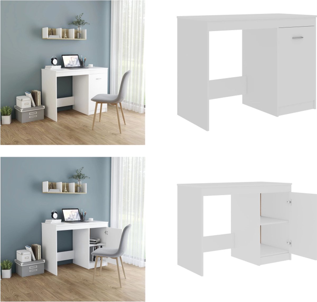Weißer Schreibtisch 100*50*76 cm Spanplatte