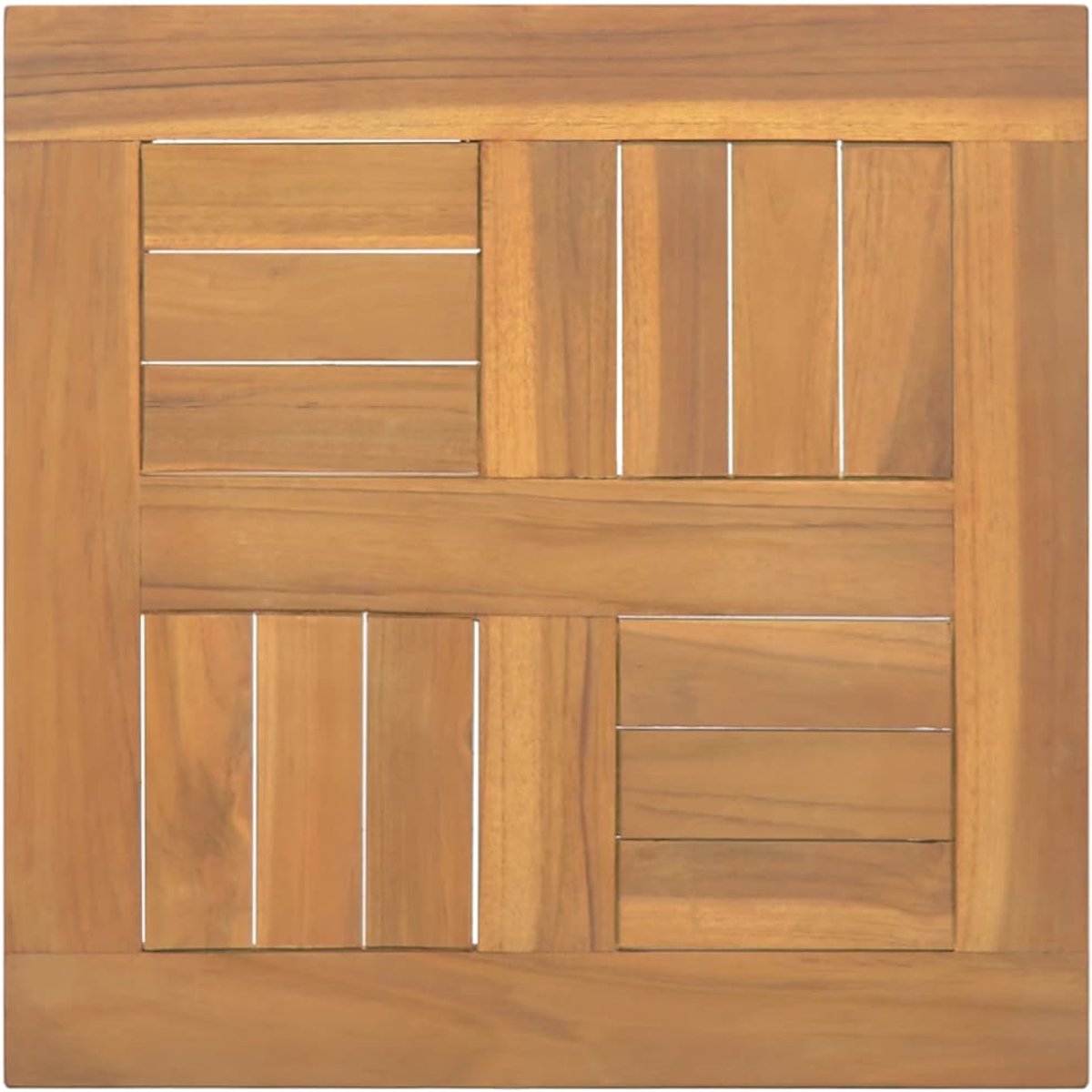 Quadratische Tischplatte 40 x 40 x 2,5 cm Massives Teakholz