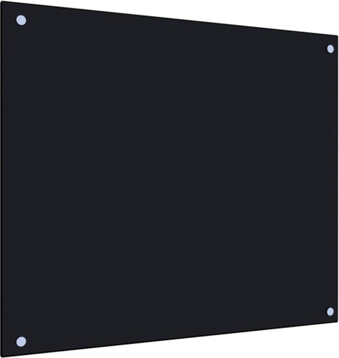 Schwarze Küchenrückwand aus gehärtetem Glas 70 x 60 cm