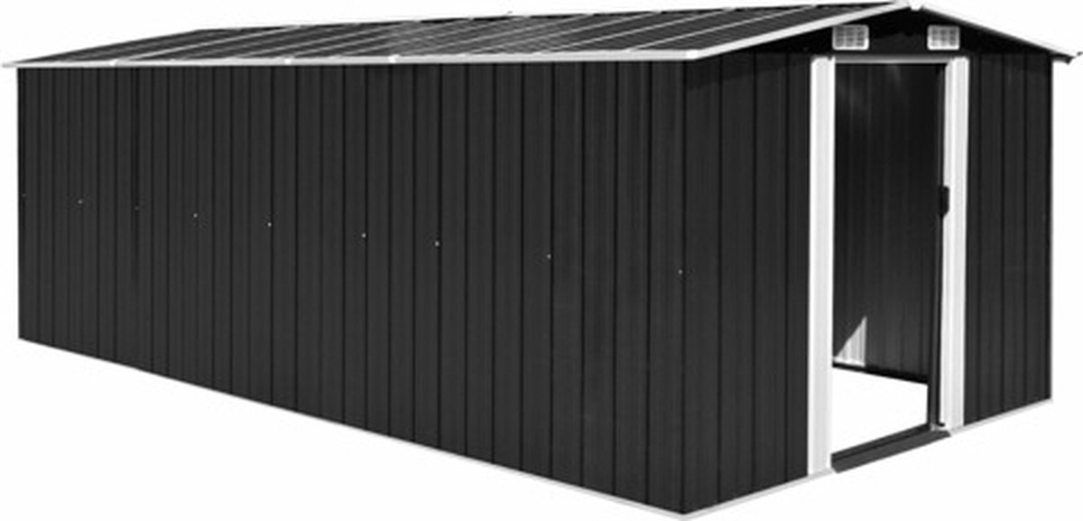 Geräteschuppen 257 x 489 x 181 cm Metall Anthrazitgrau
