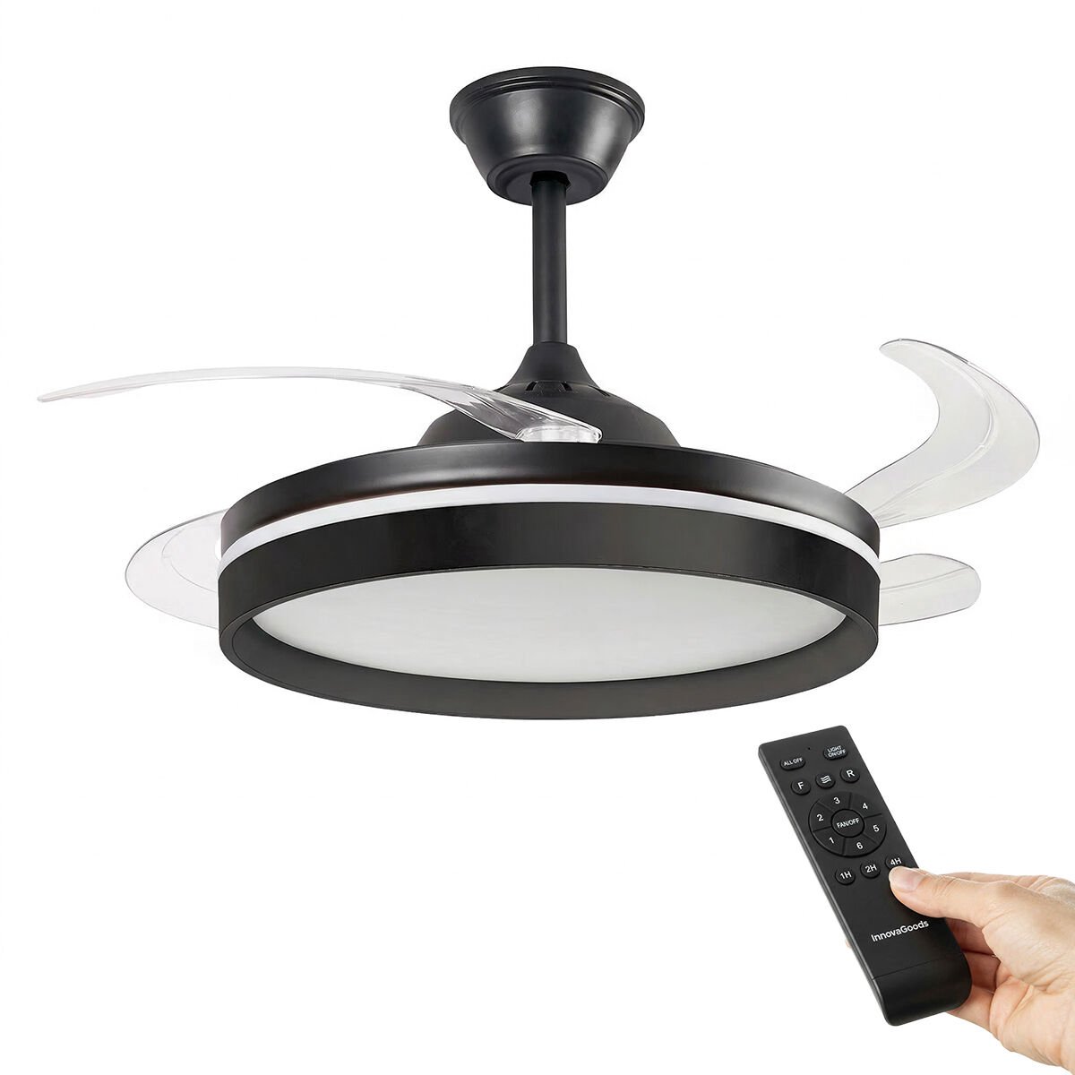 Deckenventilator - INNOVAGOODS - VENTILATOR - LED 4000 lm - Leiser DC-Motor - 6 Geschwindigkeiten weiß