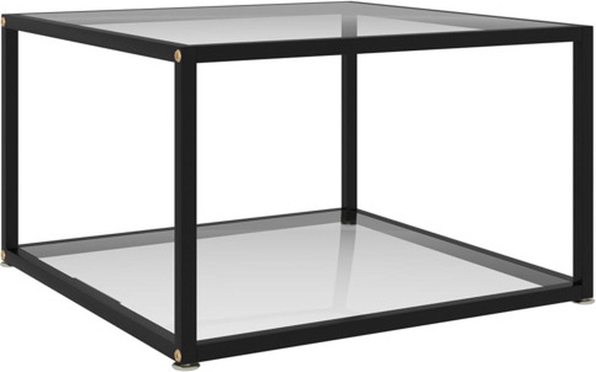Transparenter Couchtisch 60 x 60 x 35 cm Gehärtetes Glas