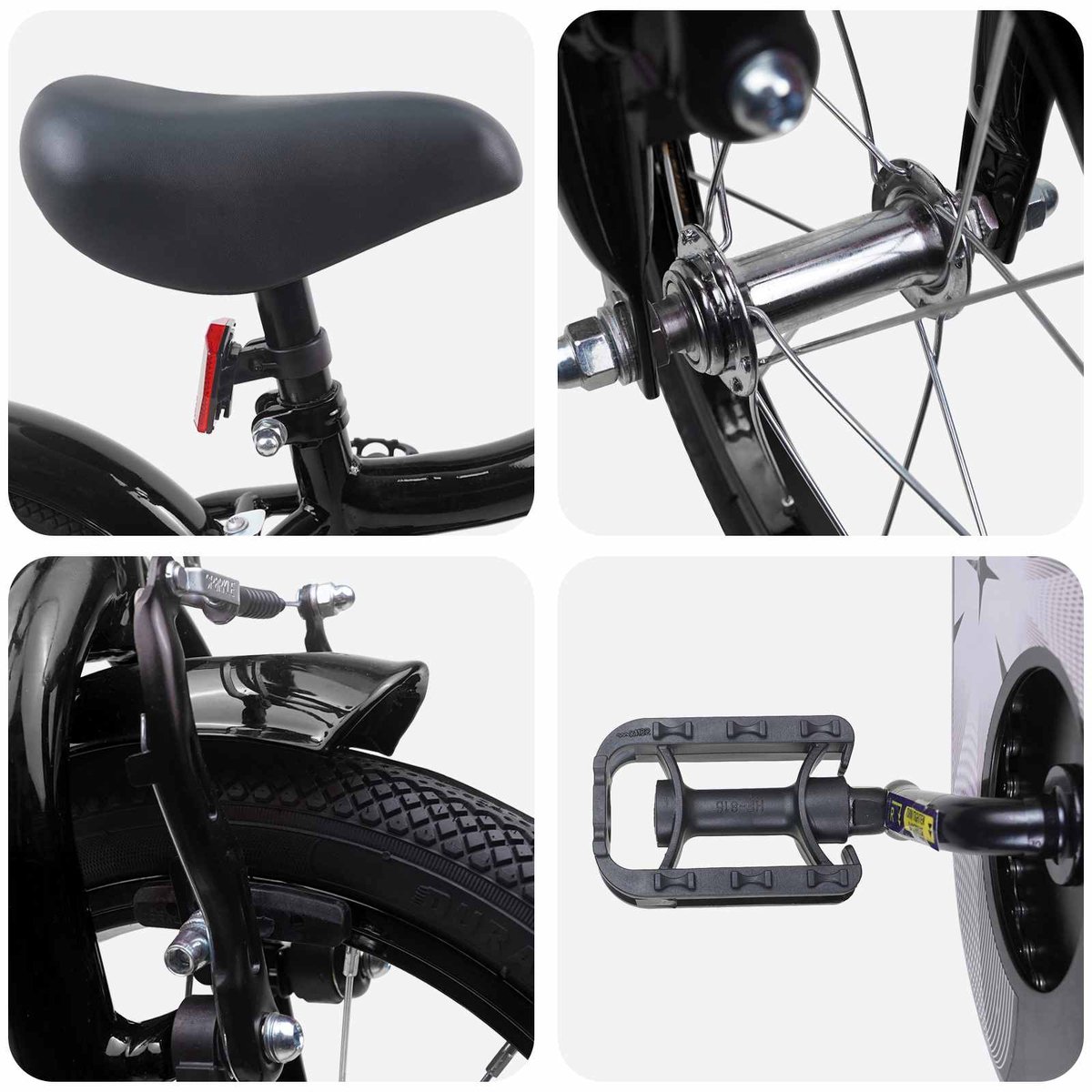 Kinderfahrrad 12 Zoll für Alter 2 4 Schwarz